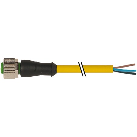 Murrelektronik M12 male 0 Degree / M12 female 90 Degree, TPE 4x18AWG ye UL/CSA, ITC/PLTC 7m 7000-12181-0130300